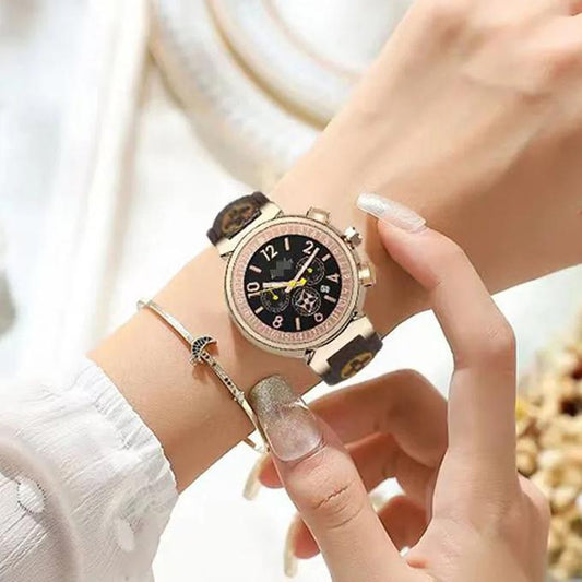 Montre Femme Rétro 38mm – Élégance Café